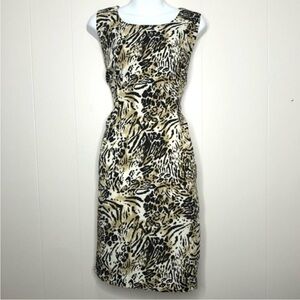 SAG HARBOR Animal Print Sleeveless Sheath Dress